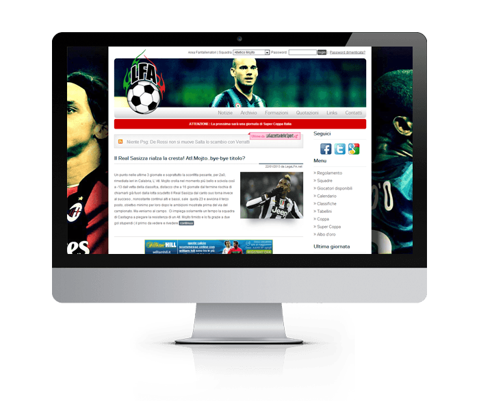 Sito internet Lega Fantacalcio Alessandria