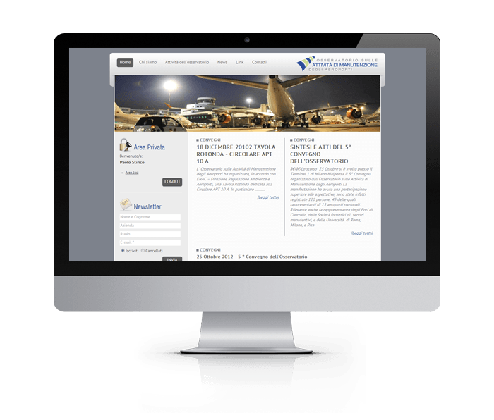 Sito internet Osservatorio Aeroporti