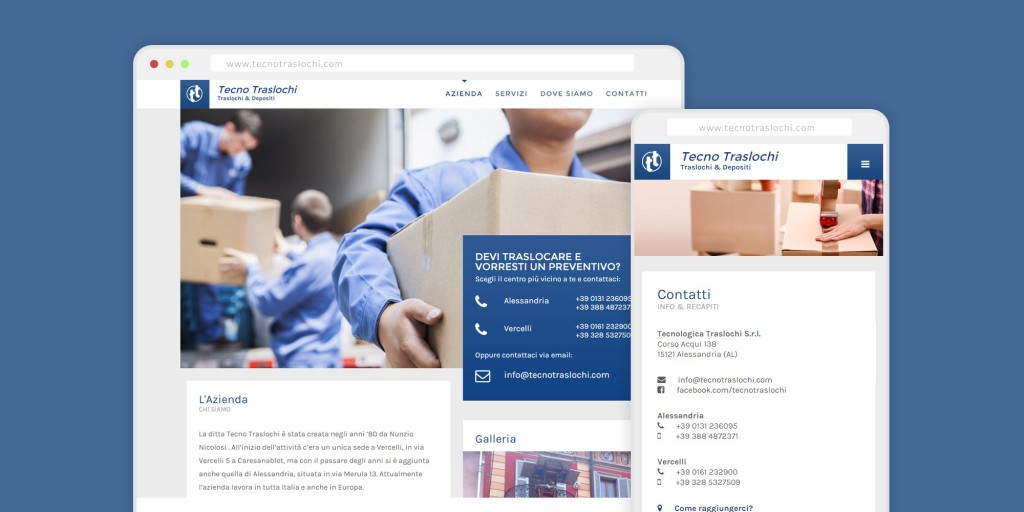 Immagine del sito Tecno Traslochi