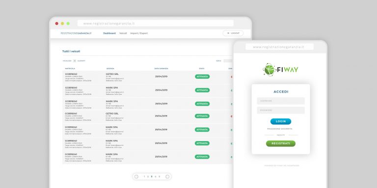 Immagine del sito Registrazione Garanzia